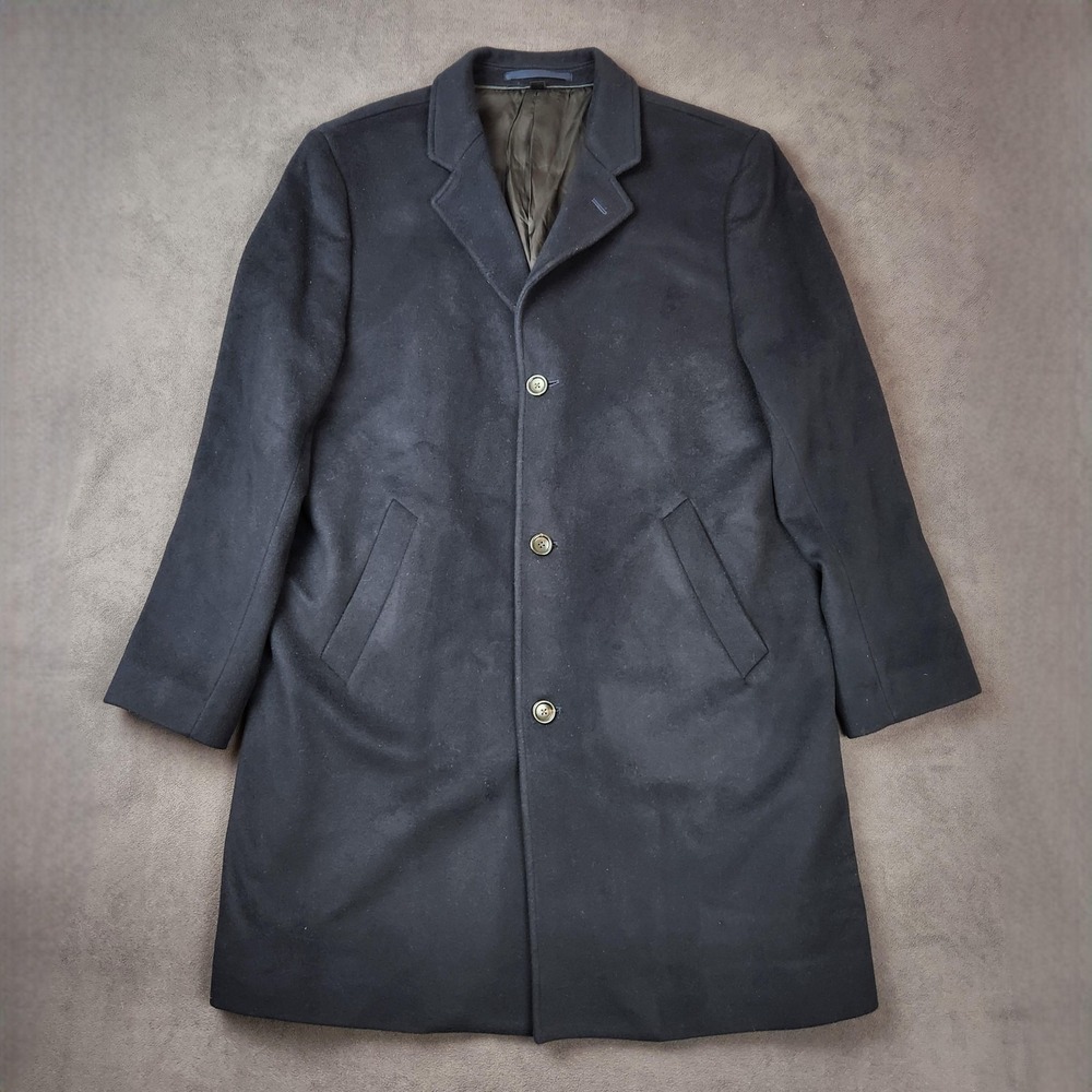 J.Crew Ludlow Coat Mens 44R Blue Wool Cashmere Topcoat Italian Fabric 3 Button‎